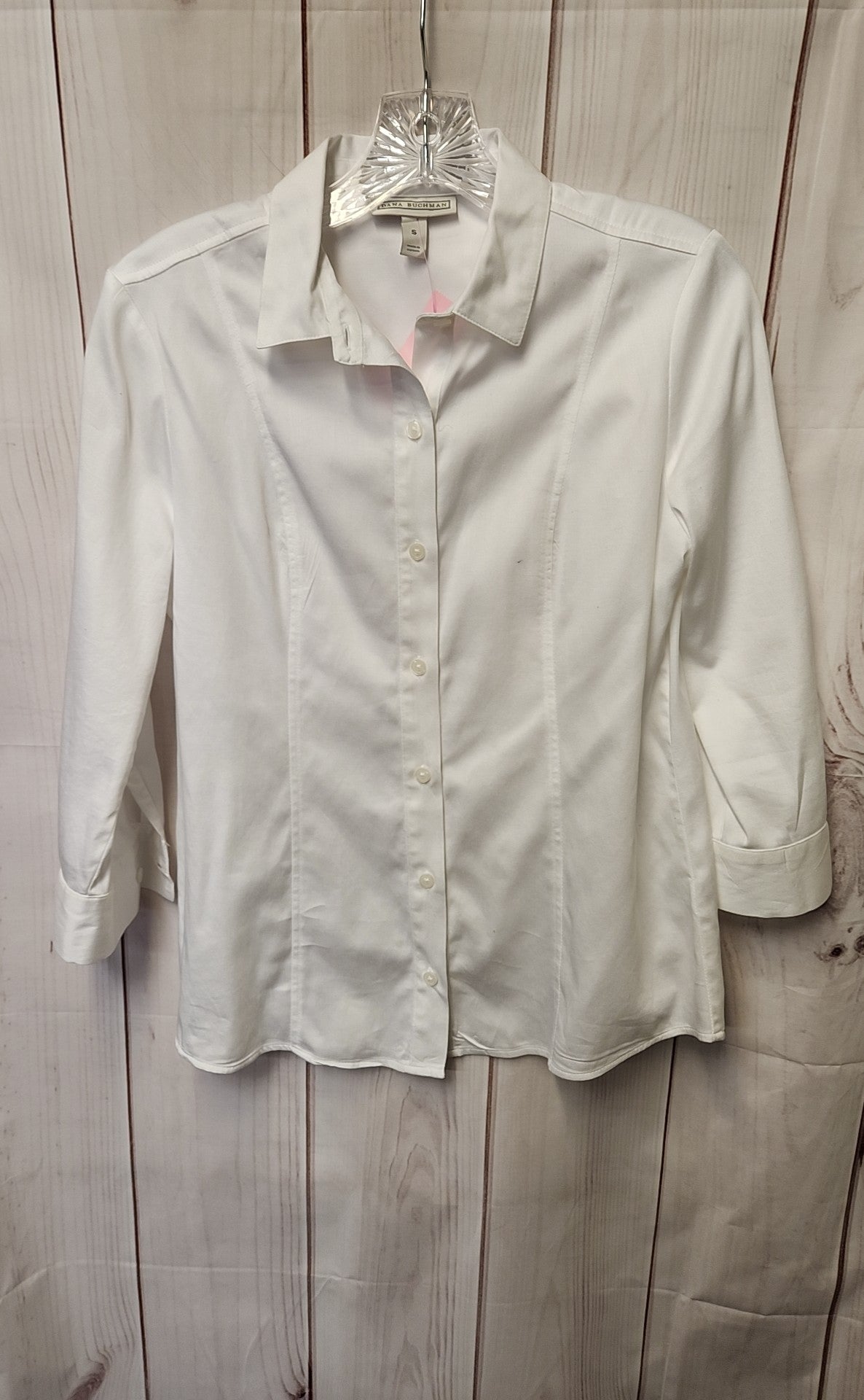 Dana Buchman Women's Size S White 3/4 Sleeve Top