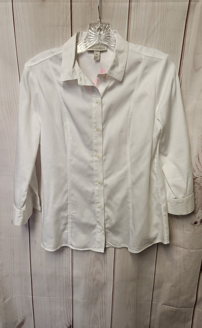 Dana Buchman Women's Size S White 3/4 Sleeve Top