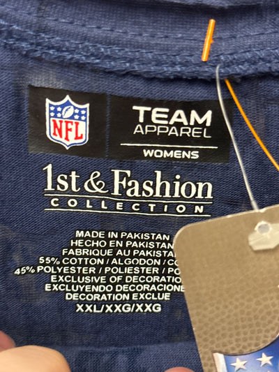 NWT Patriots Women's Size XXL Navy Short Sleeve Top