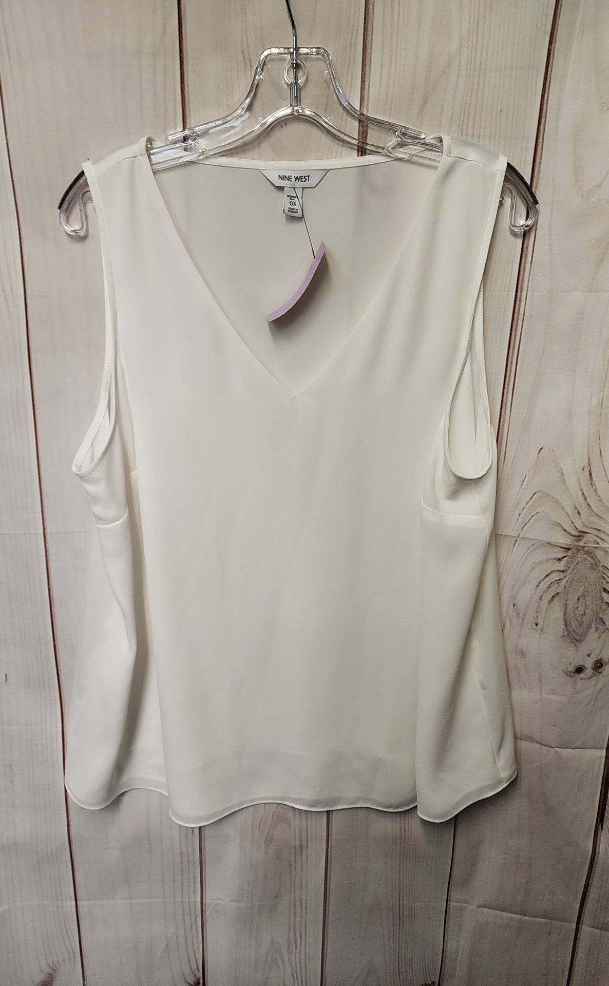 Nine West Women's Size XL White Sleeveless Top