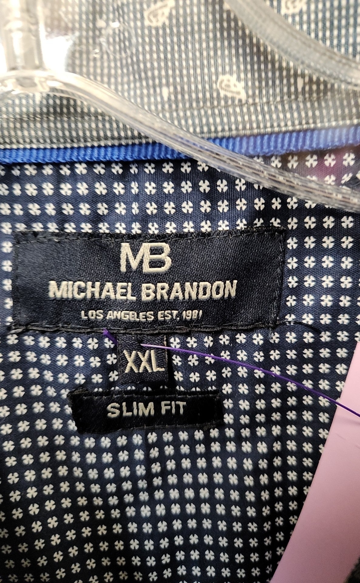 Michael Brandon Men's Size XXL Blue Shirt