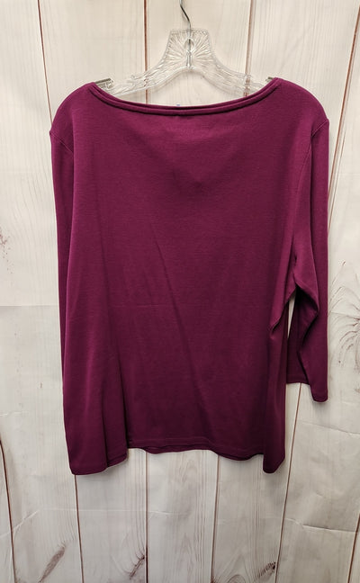 NWT Talbots Women's Size 2X Purple 3/4 Sleeve Top