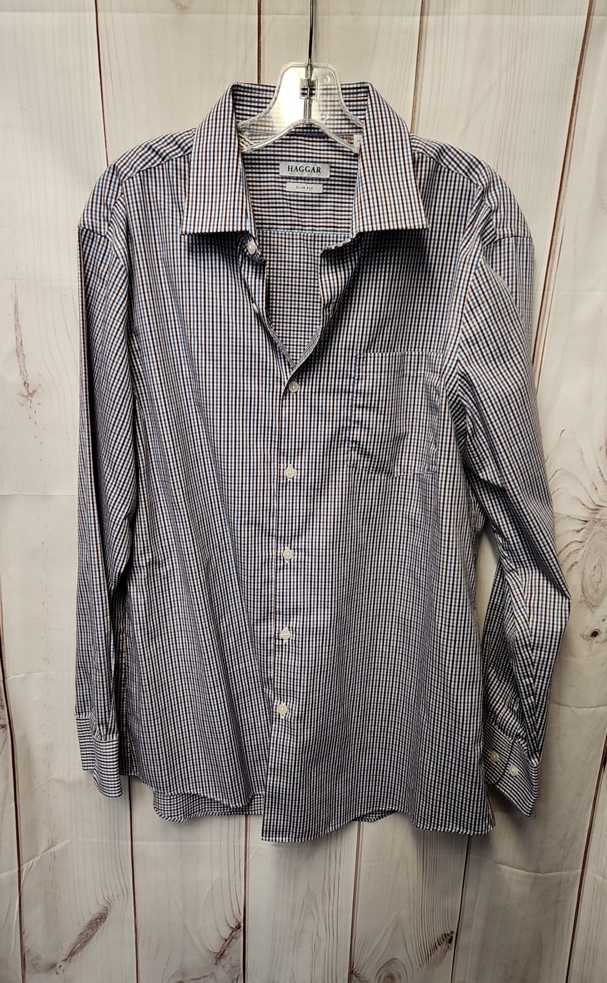 Haggar Men's Size XL Blue Shirt