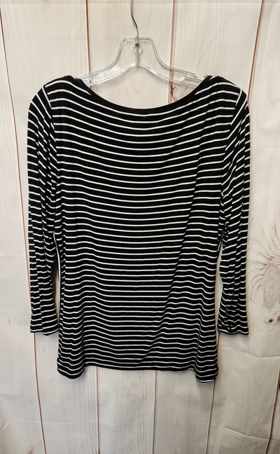 White House Black Market Women's Size L Black 3/4 Sleeve Top
