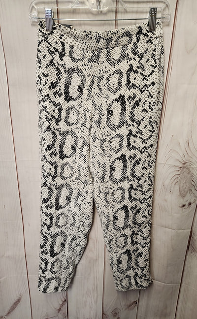 NWT J Crew Women's Size 2 Petite White & Black Animal Print Pants