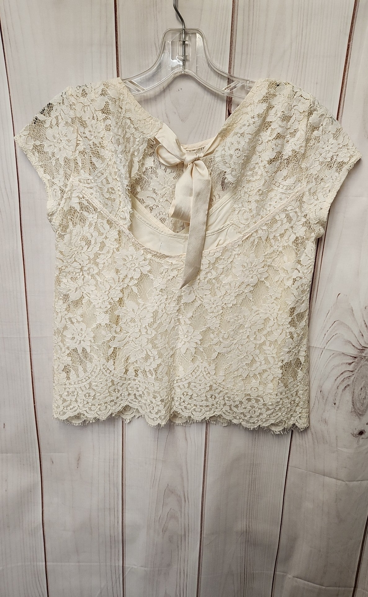 Abercrombie & Fitch Women's Size XS Cream Lace Short Sleeve Top