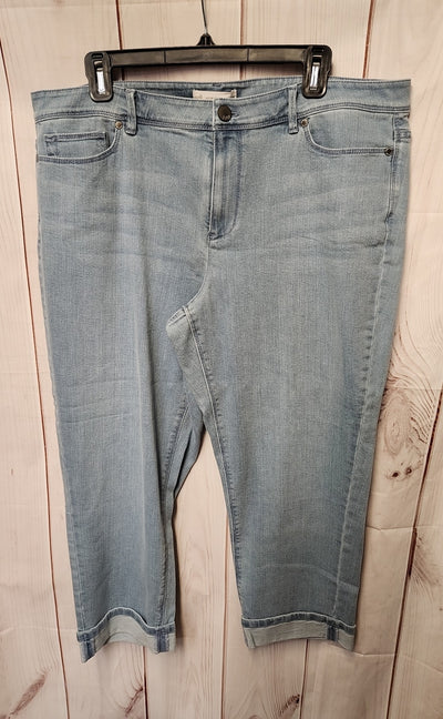 J Jill Women's Size 33 (15-16) Blue Jeans Authentic Fit Cropped