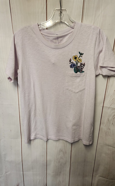 J Crew Women's Size XS Lavender Floral Short Sleeve Top