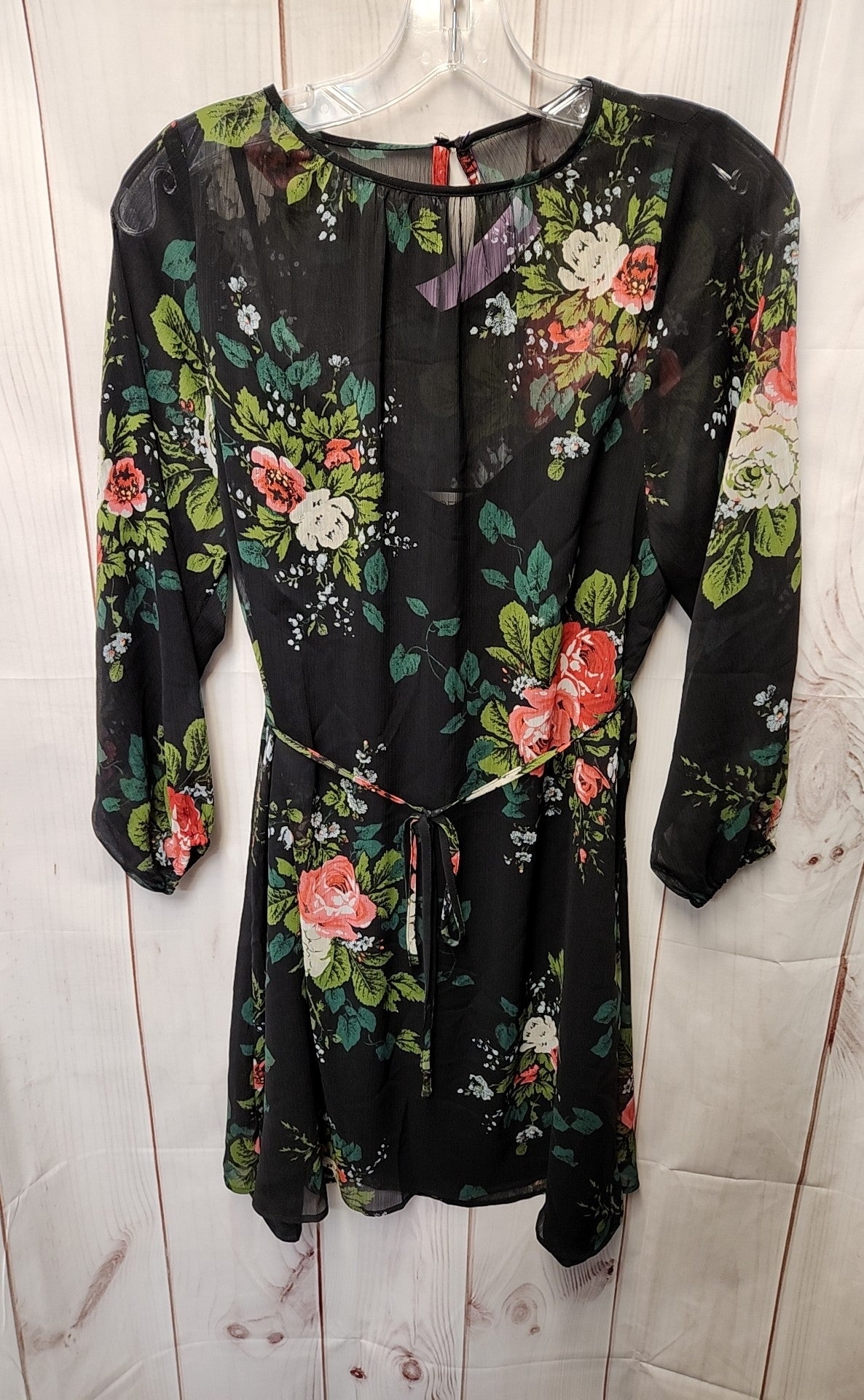 Loft Women's Size XS Petite Black Floral Dress