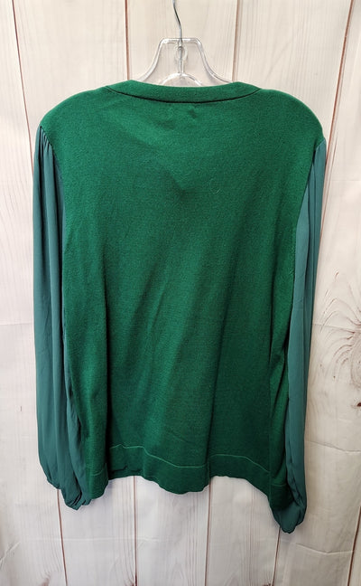 NWT J Crew Women's Size XL Green Long Sleeve Top