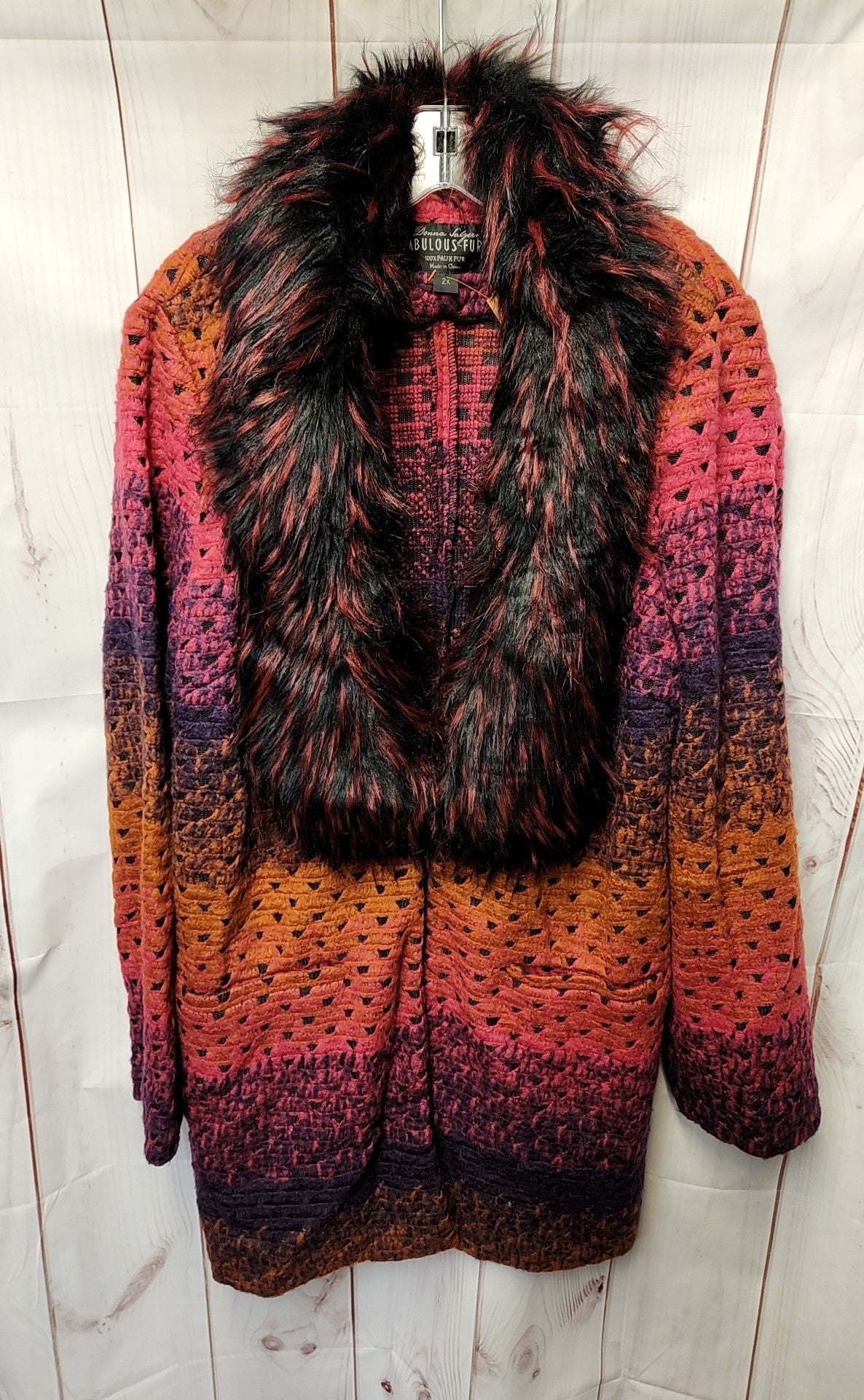 Donna Salyers' Fabulous Furs Women's Size 2X Pink Cardigan