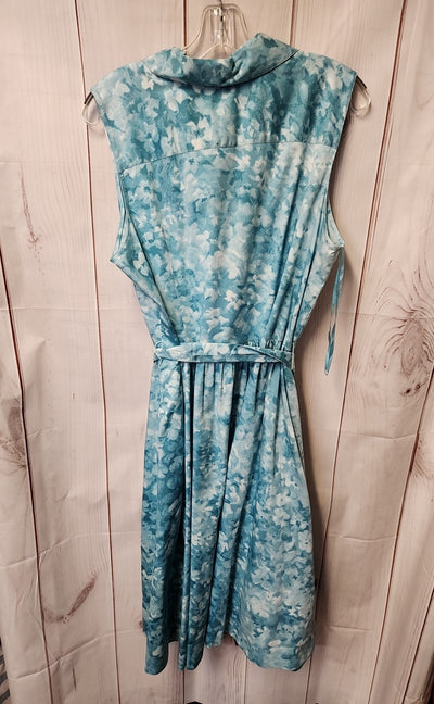 Talbots Women's Size 18 Blue Floral Dress