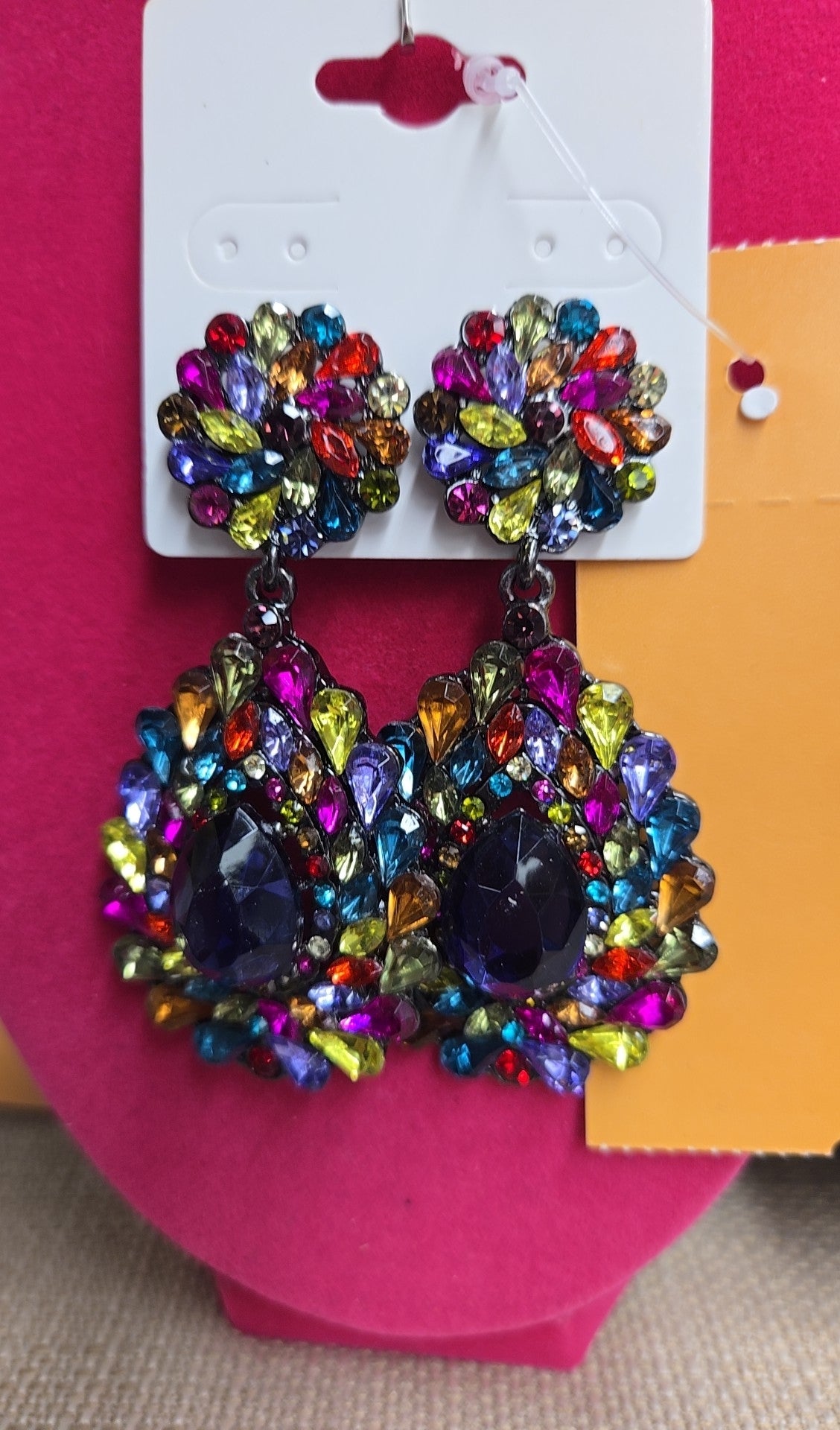 Multi-Color Rhinestone Earrings
