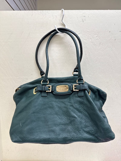 Michael Kors Large Green Leather Shoulder Purse Bag AS IS - wear