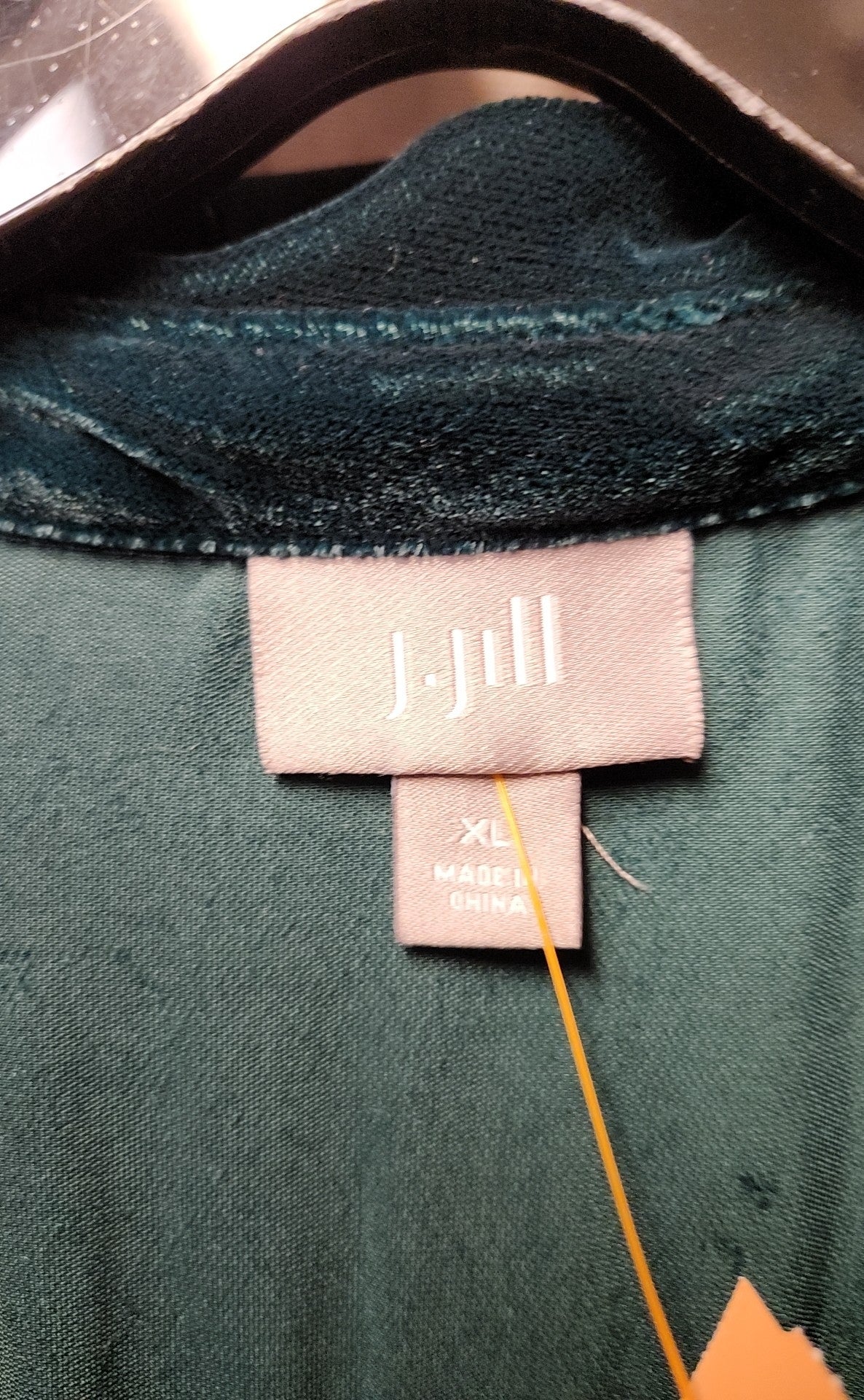 J Jill Women's Size XL Green Velour Long Sleeve Top