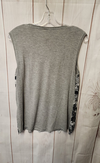 Elie Tahari Women's Size S Gray Lace Floral Sleeveless Top