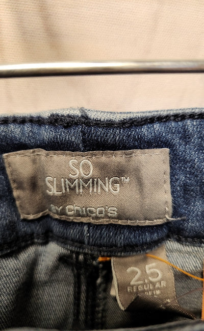 NWT Chico's Women's Size 2.5 = US 14 Blue Jeans So Slimming Slim Leg
