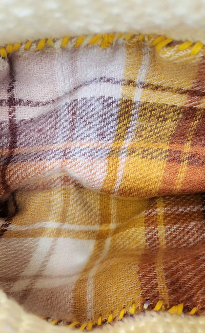 Handmade Crochet Rainbow Flannel Lined Purse Bag