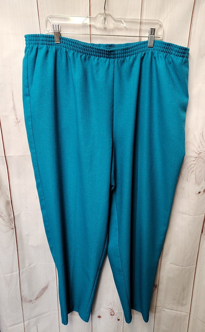 Alfred Dunner Women's Size 22 Teal Pants