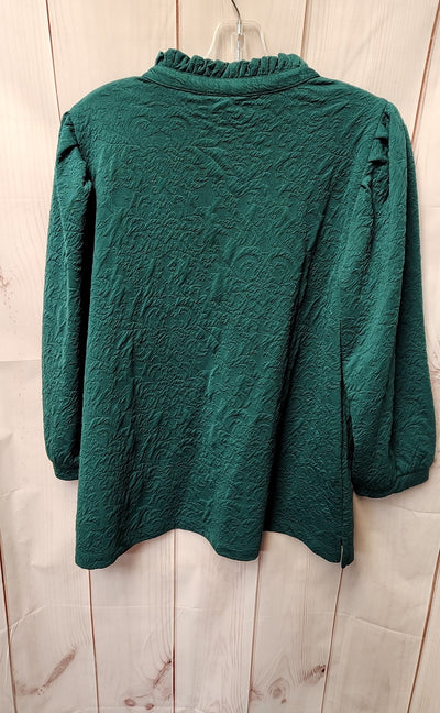 Crown & Ivy Women's Size XL Green 3/4 Sleeve Top