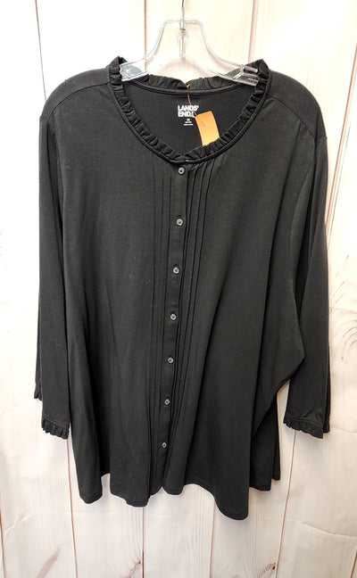Lands End Women's Size 3X Black Long Sleeve Top