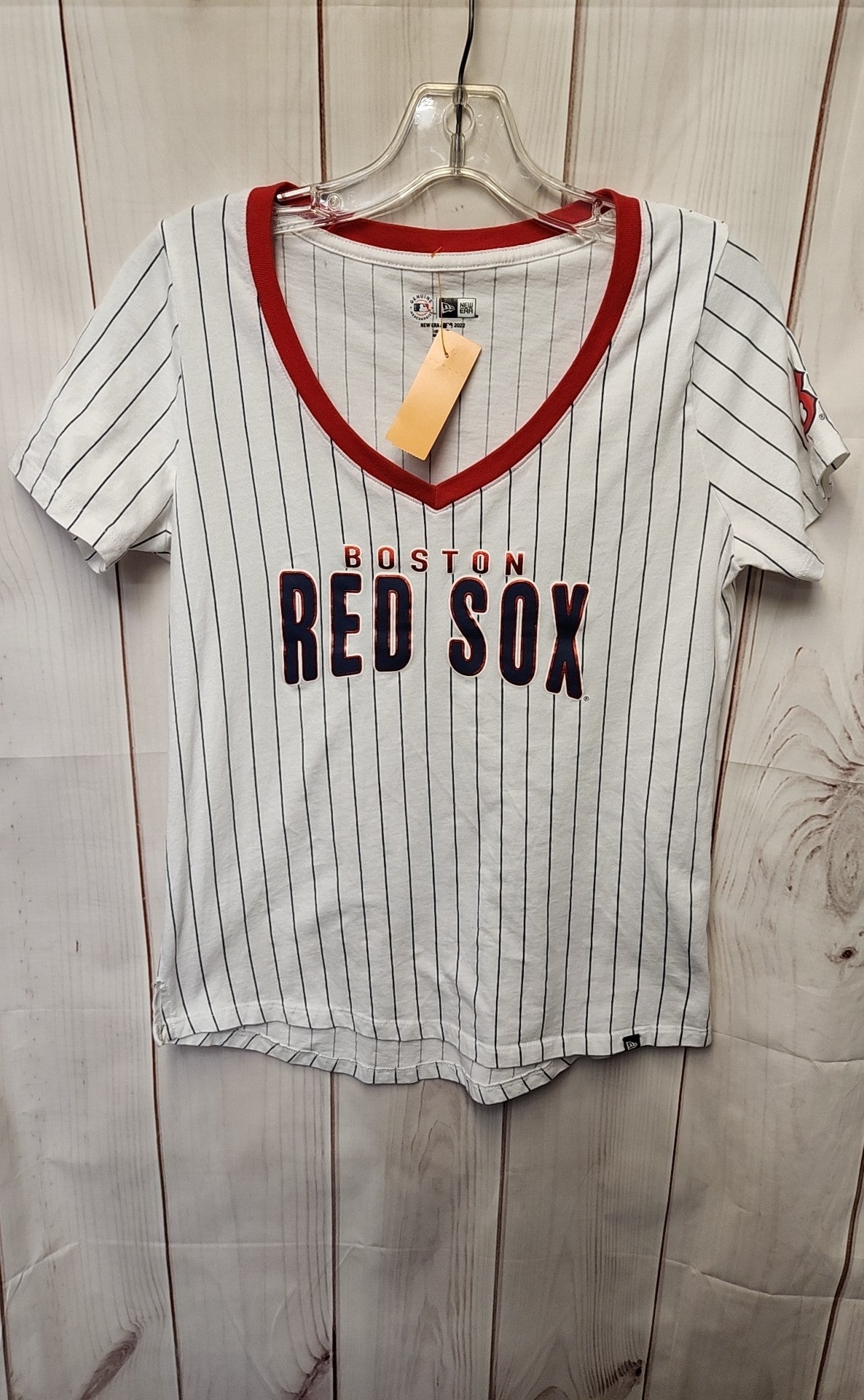 Red Sox Women's Size L White Short Sleeve Top