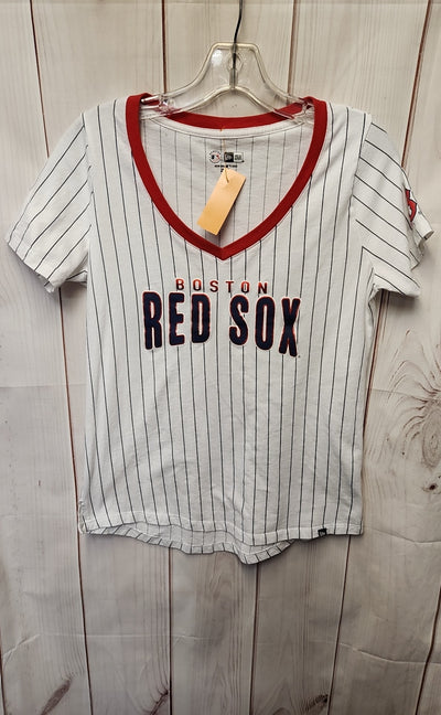 Red Sox Women's Size L White Short Sleeve Top