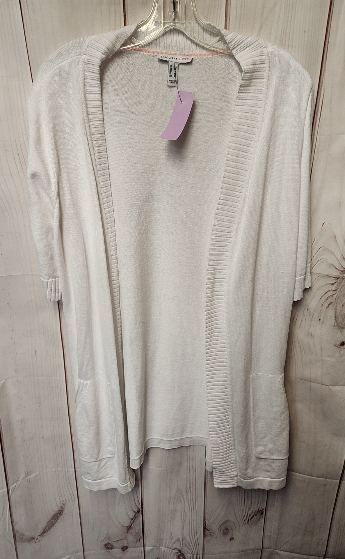 Isaac Mizrahi Live Women's Size L White Cardigan