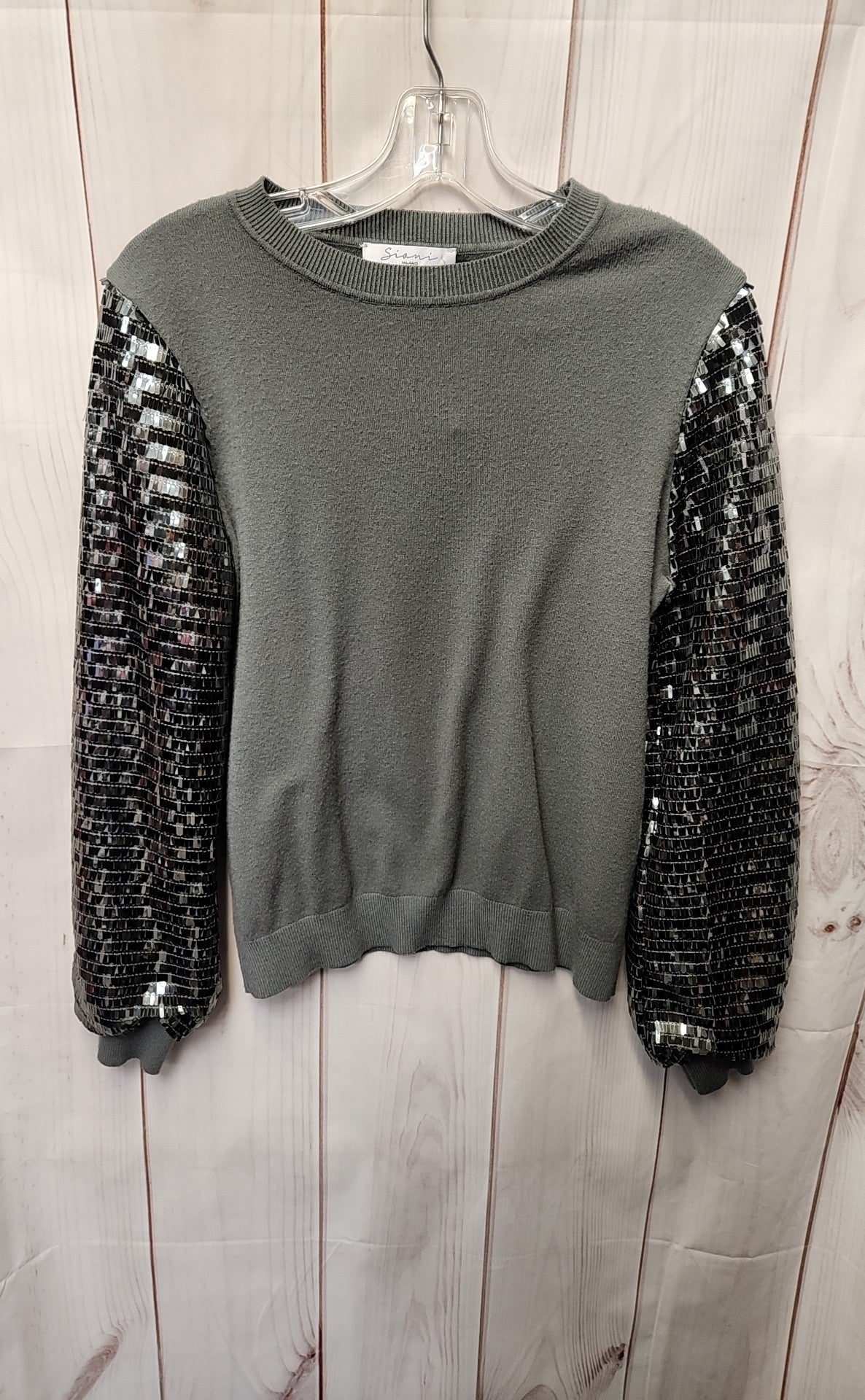 Sioni Women's Size S Gray Sequined Sweater