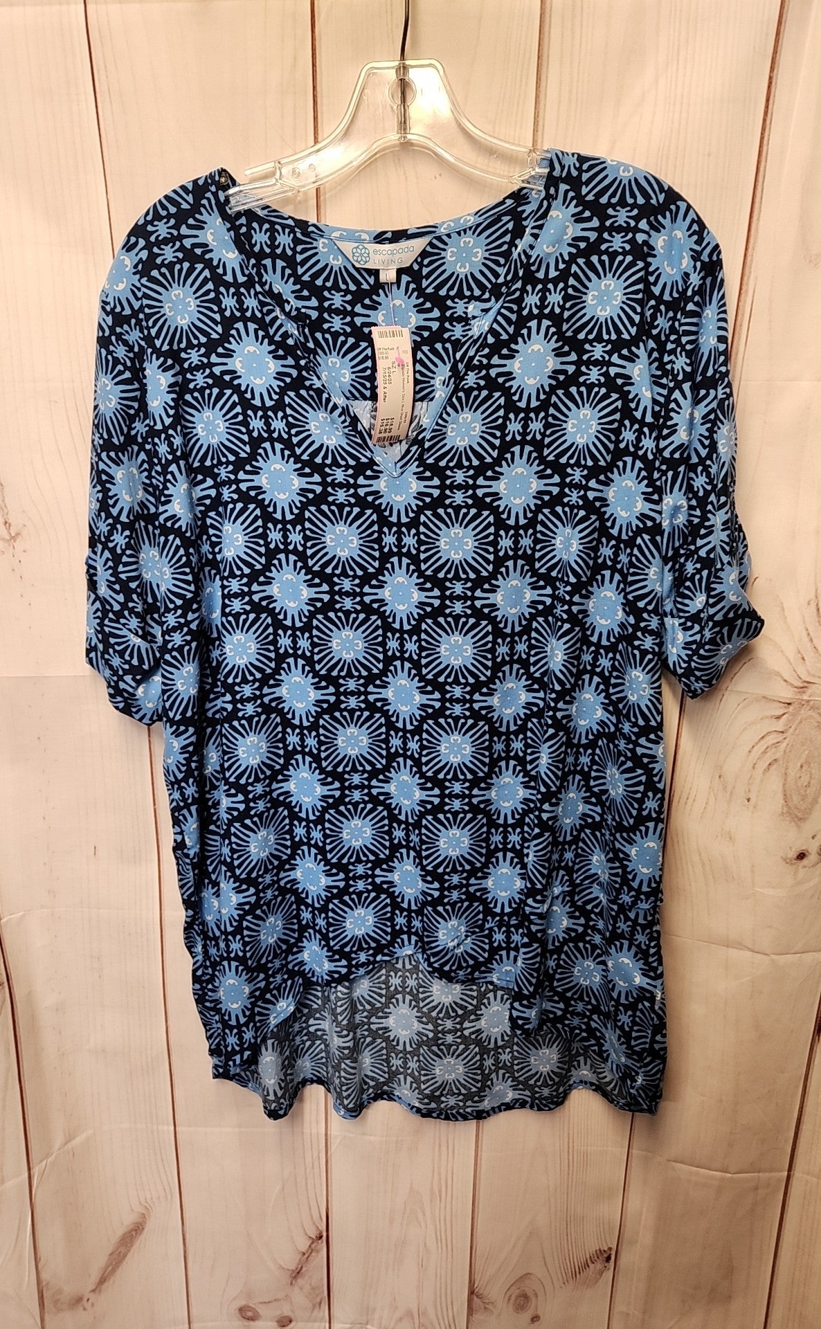 Escapada Women's Size L Blue Short Sleeve Top