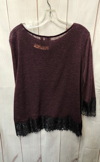 NY & Co Women's Size XL Purple 3/4 Sleeve Top