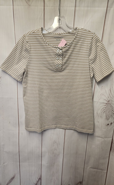 Appleseed's Women's Size S Beige Short Sleeve Top