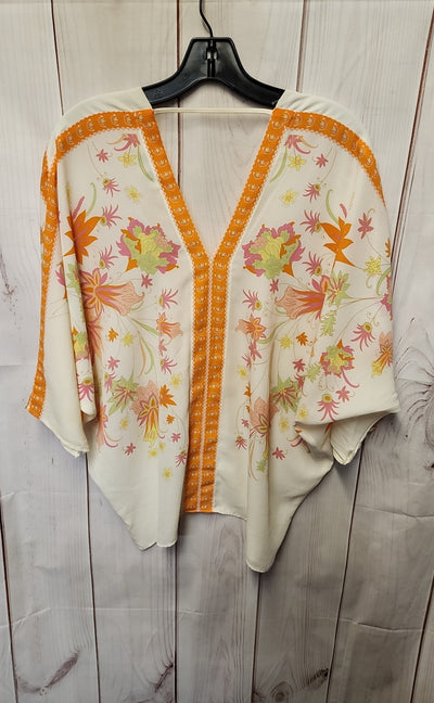 Rose & Olive Women's Size M Beige Floral Short Sleeve Top