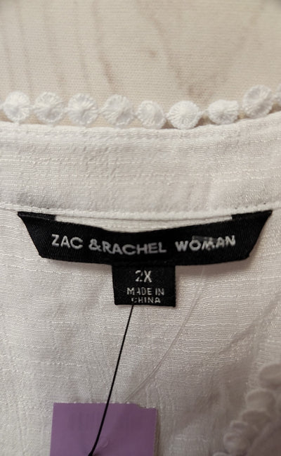 NWT Zac & Rachel Women's Size 2X White Cover-Up