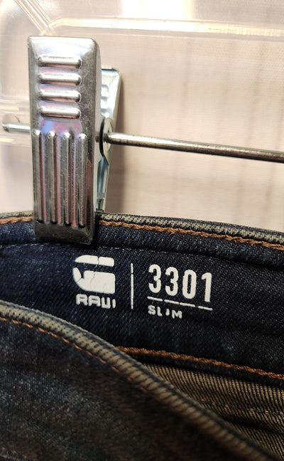G-Star Raw Men's Size 29x32 Blue Jeans 3301 Slim