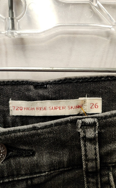 Levis Women's Size 26 (1-2) Black Jeans 720 High Rise Super Skinny