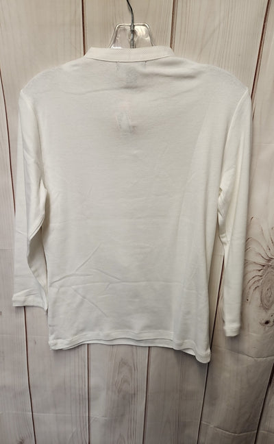 Chaps Women's Size M White 3/4 Sleeve Top