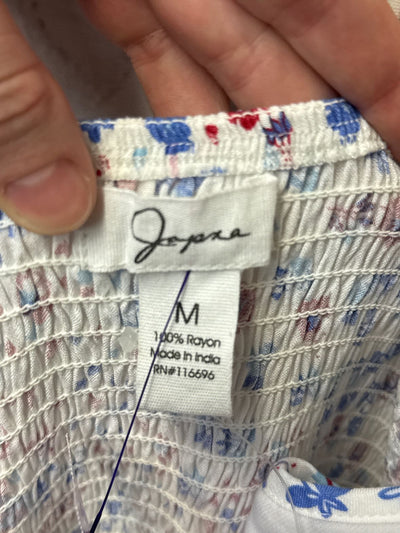 NWT Japna Women's Size M White & Blue Floral Dress