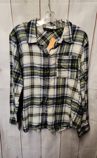 Love Tree Women's Size L Blue & Green Long Sleeve Top