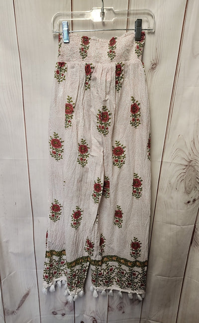 Roller Rabbit Women's Size XS White & Pink Floral Pants