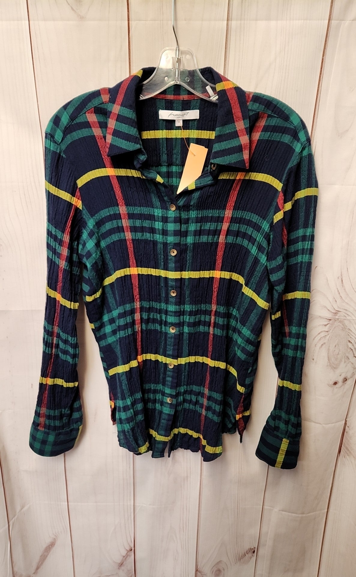 Foxcroft Women's Size 10 Navy Long Sleeve Top