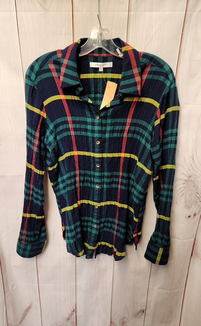 Foxcroft Women's Size 10 Navy Long Sleeve Top