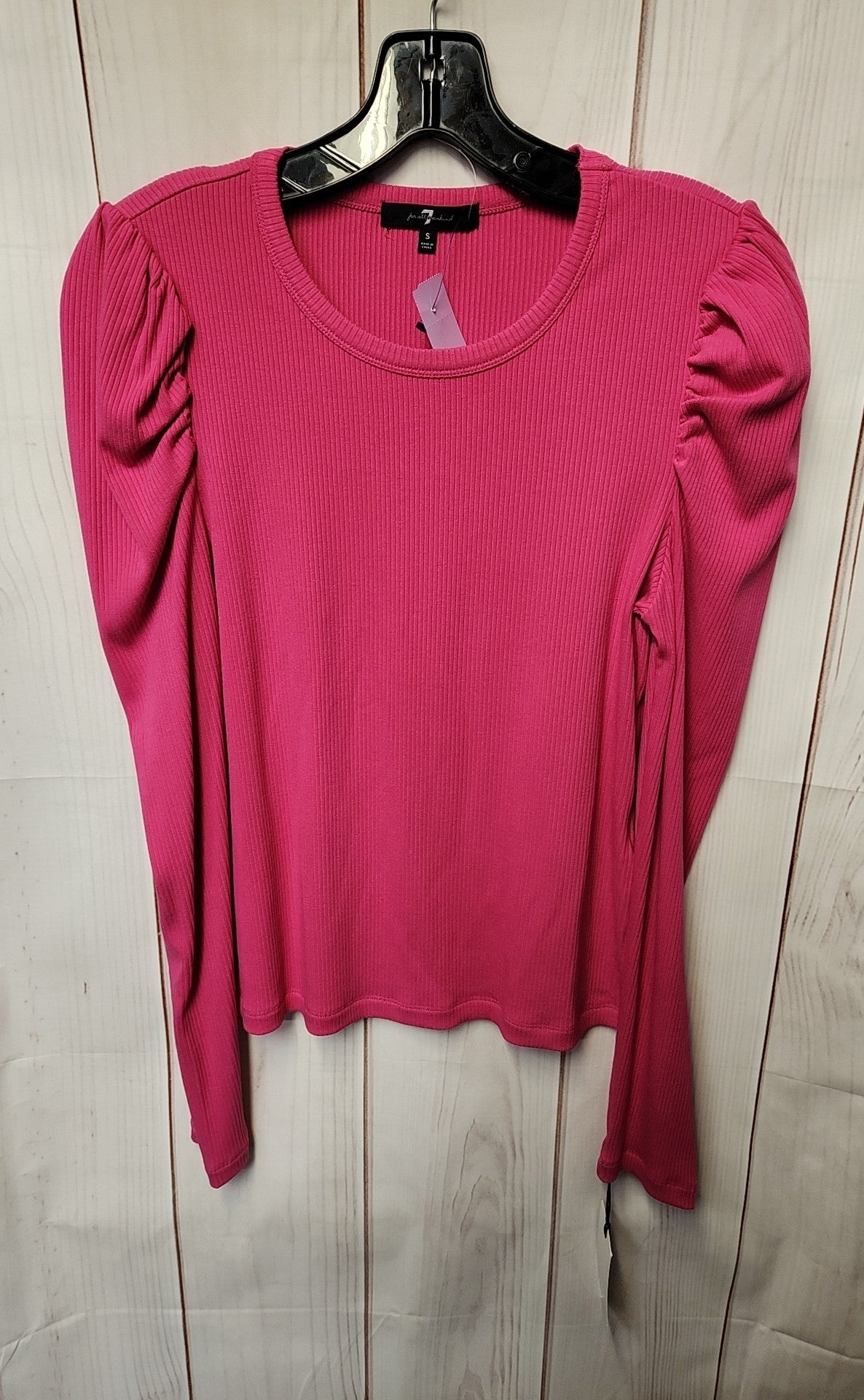 NWT 7 For All Mankind Women's Size S Pink Long Sleeve Top