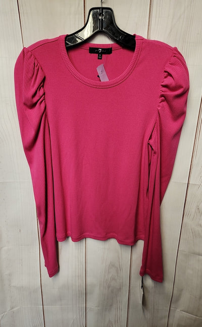 NWT 7 For All Mankind Women's Size S Pink Long Sleeve Top