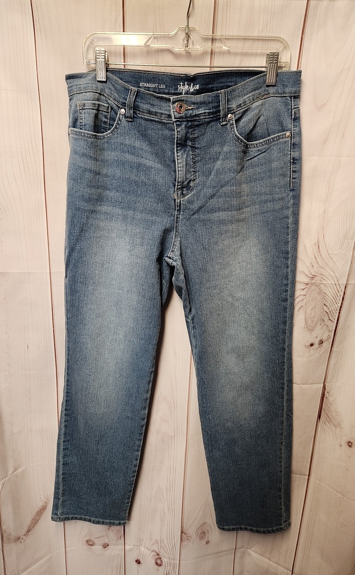 Style & Co Women's Size 12 Straight Leg Blue Jeans