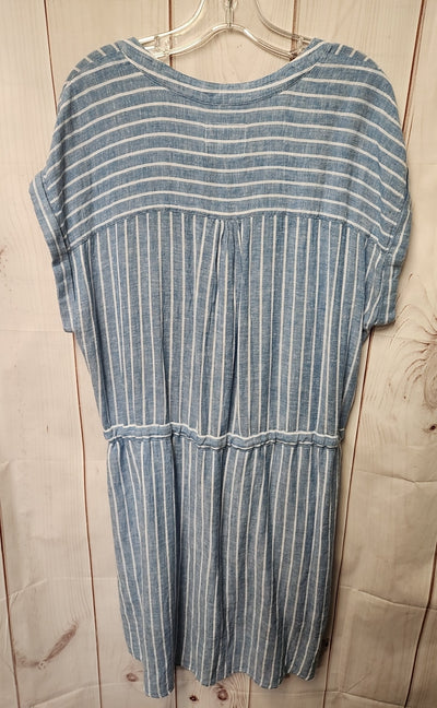 NWT Rails Women's Size L Blue Linen Blend Dress