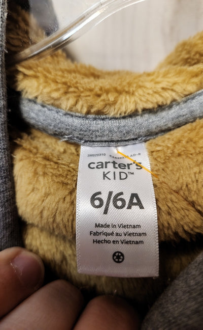 Carters Boy's Size 6 Gray Full Zip Hooded Sweatshirt