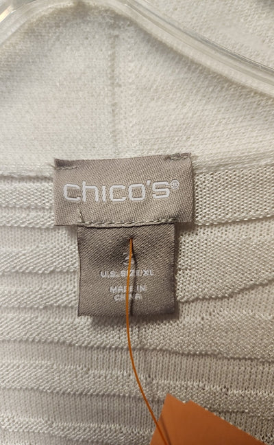 Chico's Women's Size 3 = US XL White Cardigan