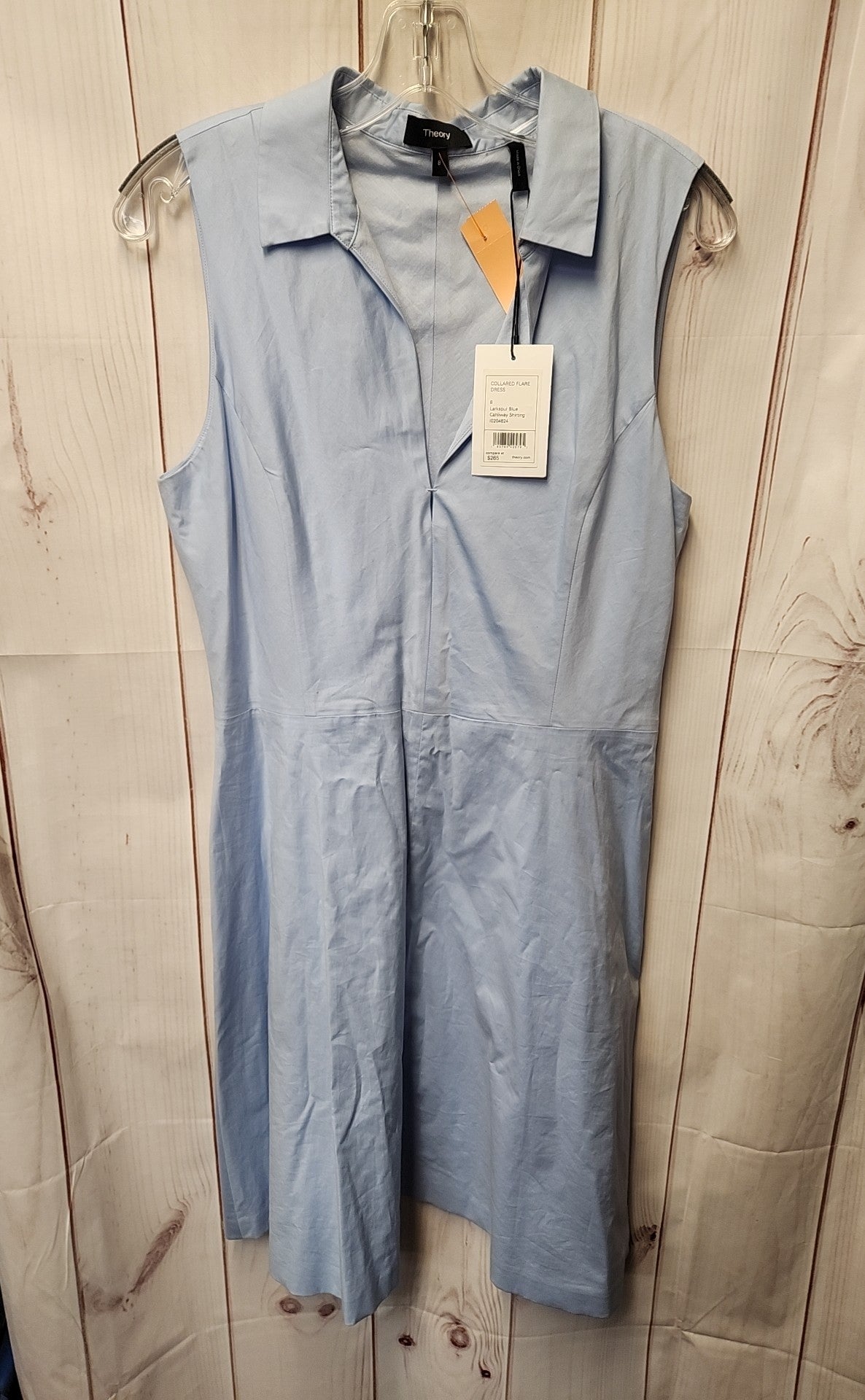 NWT Theory Women's Size 8 Light Blue Collared Flare Dress