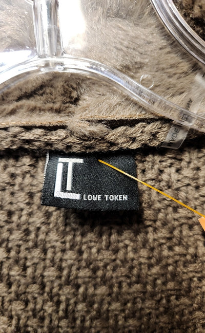 Love Token Women's Size L Brown Cardigan